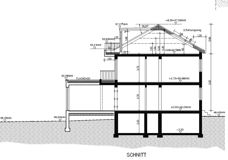 Anbau an ein Wohnhaus, Ausbau Dachgeschoss, Balkonanlage, Köln-Junkersdorf: Plan bzw. Modell aus der Tragwerksplanung